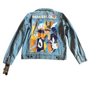 Members Only Looney Tunes Space Jam A New Legacy Denim Jacket Size Large NWT